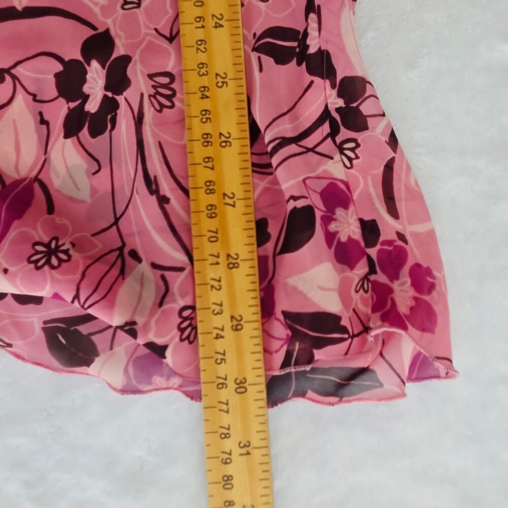 Jaclyn Smith Skirt Plus 18W Pink Brown Floral Chiffon Y2K Cottage Fairy Grunge - Picture 9 of 10
